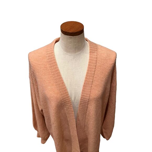 Naadam Ribbed Cocoon Cashmere Cardigan Sweater Desert Pink L - Picture 3 of 13
